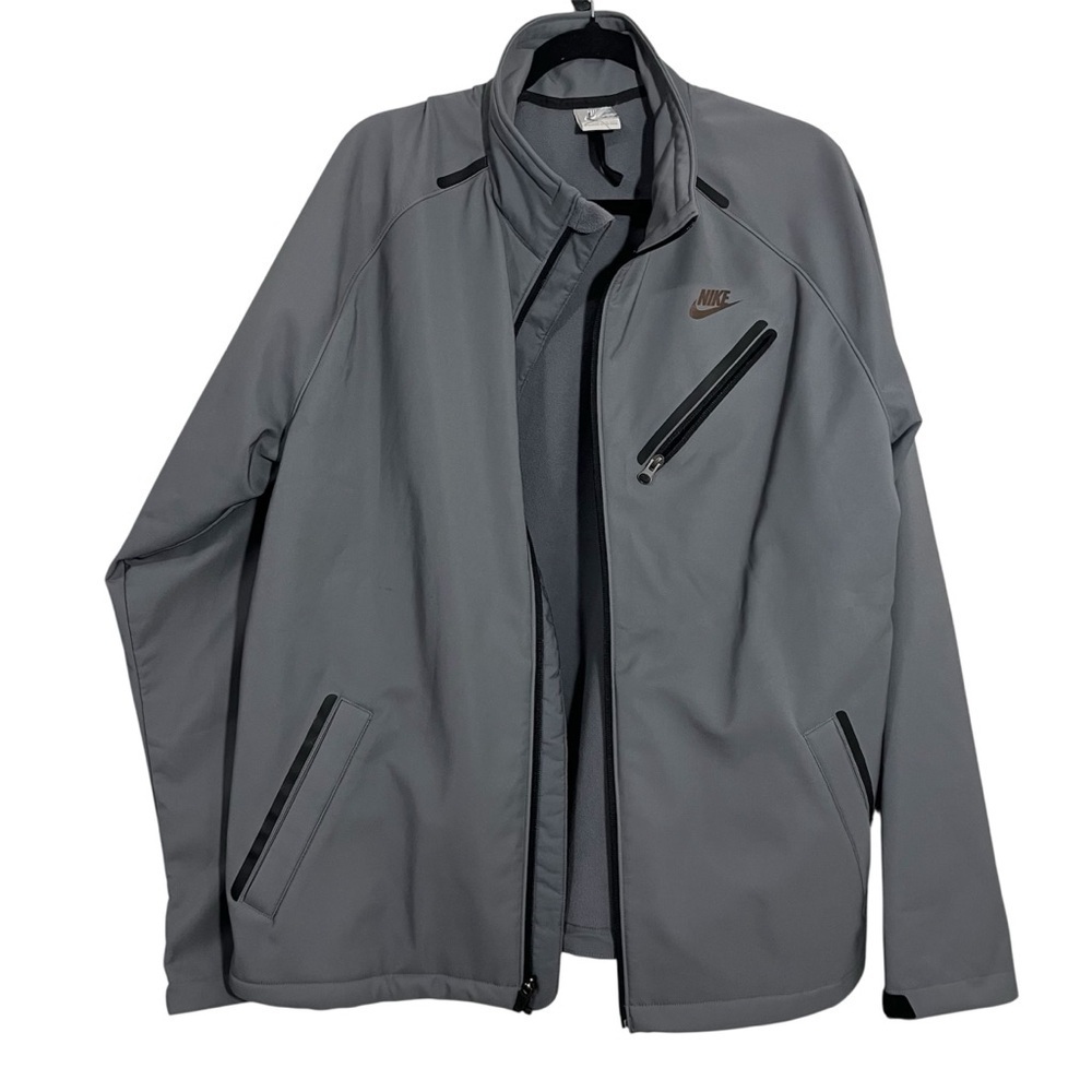 Vintage Nike Grey Tag Custom Softshell Training Jacket Size XL 2000s Tech Pouch - Picture 1 of 10